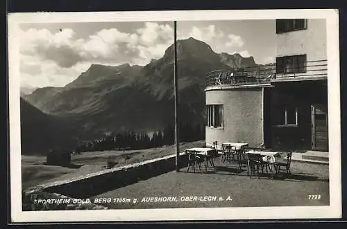 AK Ober-Lech a. A., Sportheim Gold. Berg gegen Aueshorn, Teilansicht mit Terrasse