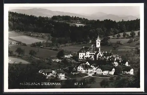 AK Nestelbach /Steiermark, Gesamtansicht mit Umgebung aus der Vogelschau