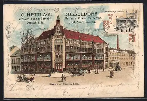 Lithographie Düsseldorf, Spezialgeschäft von G. Hettlage, Ausstellungspavillon