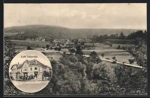 AK Unkeroda, Gasthaus Waldrieden, Ortsansicht