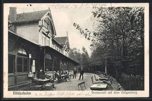 AK Hildesheim, Restaurant auf dem Galgenberg - Terrassenansicht