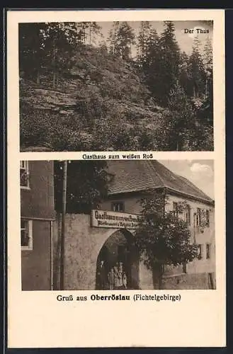 AK Oberröslau /Fichtelgebirge, Gasthaus zum weissen Ross, De Thus