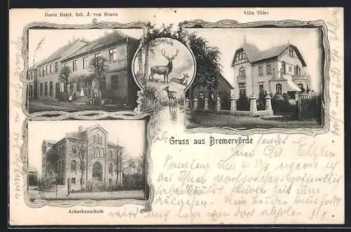 AK Bremervörde, Daetz Hotel, Villa Thies, Ackerbauschule