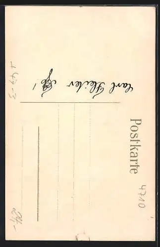 Künstler-AK Lüdinghausen, Absolvia mit Studentenwappen 1917, Nächst dem Schwert, der Pflug