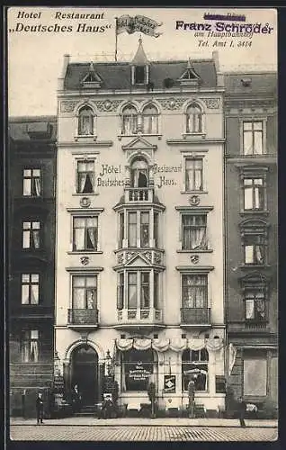 AK Hamburg, Hotel-Restaurant Deutsches Haus, Bes. Franz Schröder, Schweinemarkt 8