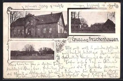 AK Freschenhausen, Gasthaus, Gehöft und Teilansicht