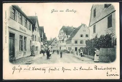 AK Leonberg / Württ., Gasthaus Sonne und Gasthaus von Adolf Bammesberg in der Stuttgarter Strasse