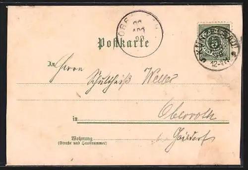 Lithographie Niedernhall, Götzenhaus, Fabrik v. Schaufler u. Wundt, Post