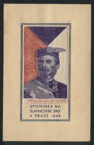 Seiden-AK Upominka na Slavnostni Dny V Praze 1938