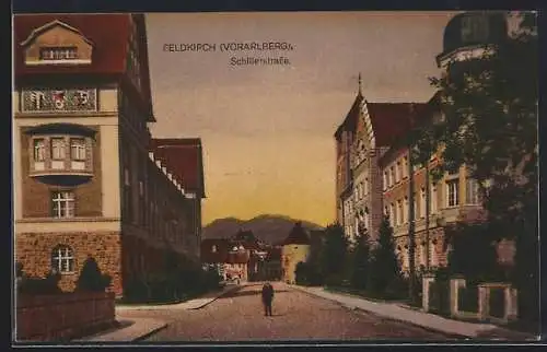 AK Feldkirch /Vorarlberg, Passant auf der Schillerstrasse