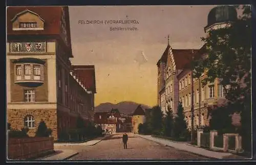 AK Feldkirch /Vorarlberg, Passant auf der Schillerstrasse