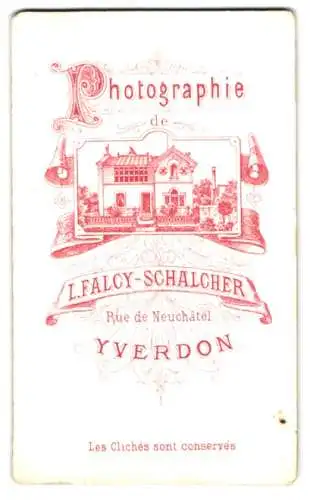 Fotografie L. Flacy-Schalcher, Yverdon, Rue de Neuchatel, Ansicht Yverdon, Ateliershaus mit Vorgarten