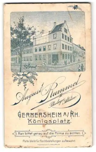 Fotografie August Rummel, Germersheim, Königsplatz, Ansicht Germersheim a. Rh., Blick auf das Fotografische Atelier