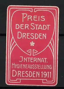 Reklamemarke Dresden, Preis der Stadt Dresden, Hygieneausstellung 1911