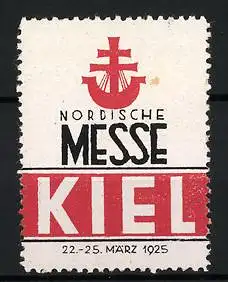 Reklamemarke Kiel, Nordische Messe 1925, rotes Ankersymbol