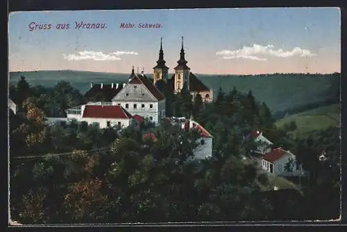 AK Wranau /Mähr. Schweiz, Blick zur Kirche