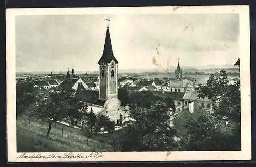 AK Amstetten /N.-Oe., Teilansicht mit Kirche aus der Vogelschau