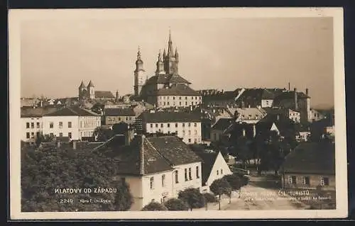 AK Klatovy od Zapadu, Blick zum Kloster