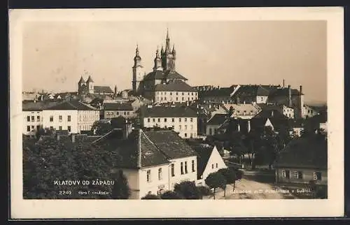 AK Klatovy od Zapadu, Blick zum Kloster