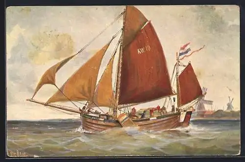 Künstler-AK Christopher Rave: Holländische Bom in Fahrt, 1907