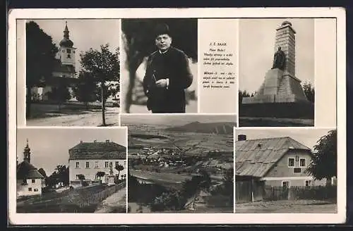 AK Chodska, Foto von J. S. Baar, Denkmal, Kirche