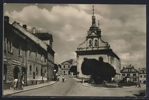 AK Horsovsky Tyn, Blick auf die Kirche