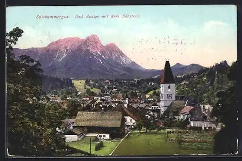 AK Bad Aussee /Salzkammergut, Blick gegen den Sarstein