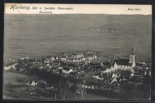 AK Hartberg /Steiermark, Ortsansicht mit Blick über die Umgebung