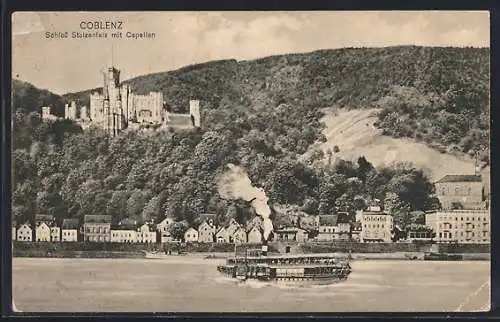 AK Coblenz, Schloss Stolzenfels mit Capellen