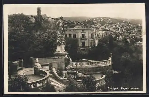 AK Stuttgart, Blick auf den Eugensbrunnen