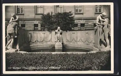 AK Stuttgart, Schicksalsbrunnen v. Prof. K. Donndorf