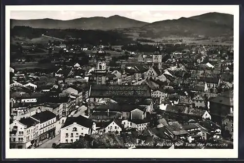 AK Deggendorf, Aussicht vom Turm der Pfarrkirche