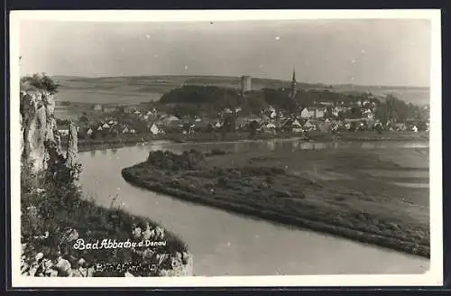 AK Bad Abbach a. d. Donau, Ansicht vom Flussufer aus