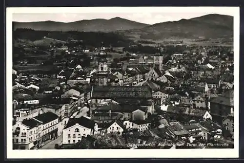 AK Deggendorf, Aussicht vom Turm der Pfarrkirche