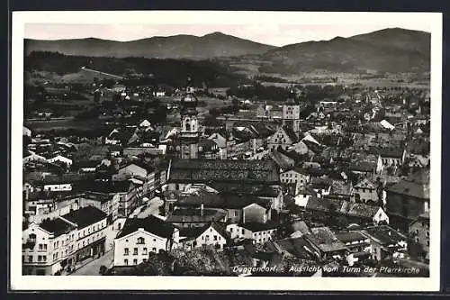 AK Deggendorf, Aussicht vom Turm der Pfarrkirche