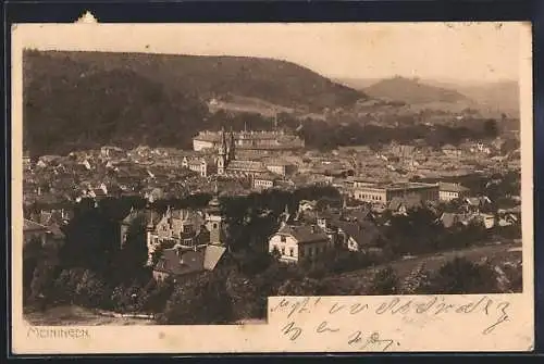 AK Meiningen, Ortsansicht aus der Vogelschau