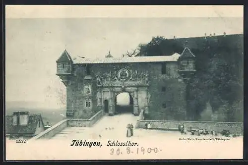 AK Tübingen, Schlosstor im Schnee