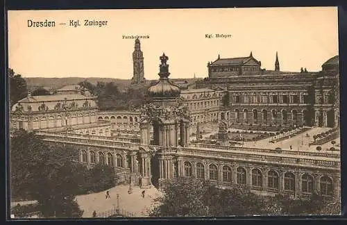 AK Dresden, Königlicher Zwinger, Fernheizwerk und Königliche Hofoper