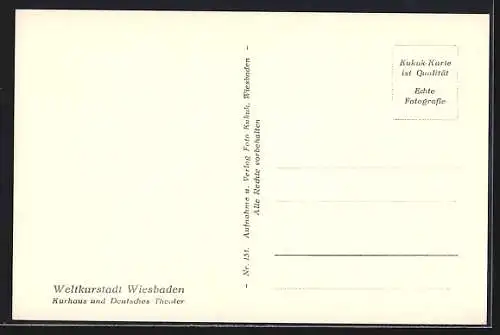AK Wiesbaden, Kurhaus und Theater