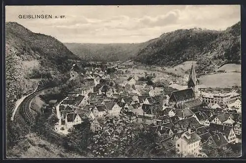 AK Geislingen a. St., der Ort aus der Vogelschau