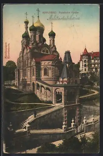 AK Karlsbad, Russische Kirche