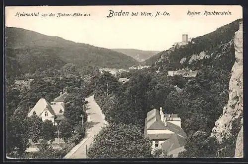 AK Baden, Helenenthal und Ruine Rauhenstein