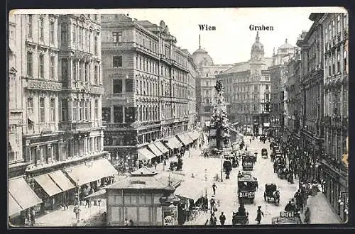 AK Wien, Strassenbahn im Graben