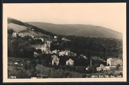 AK Wien-Ober St. Veit, Ortsansicht aus der Vogelschau