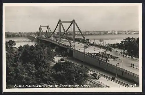 AK Wien, Schienenbau auf der Reichsbrücke, Eröffnung 1937