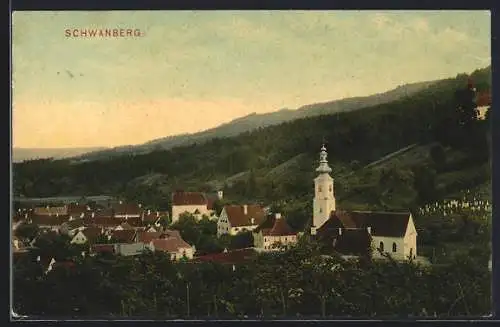 AK Schwanberg, Teilansicht mit Kirche