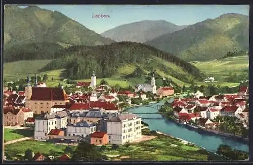 AK Leoben, Panorama mit Kirche