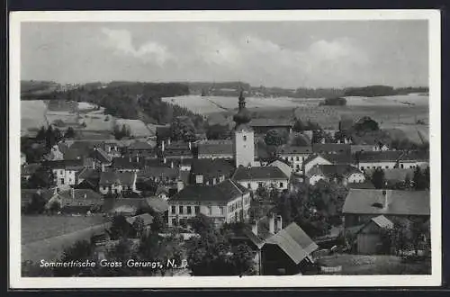 AK Gross Gerungs, Blick über die Dächer der Stadt