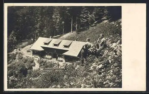 AK Reichenau an der Rax, Weichtal-Naturfreundehaus am Beginn des Weges zur Weichtalklamm