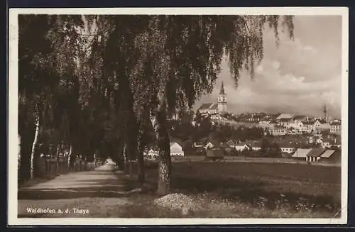 AK Waidhofen a. d. Thaya, Teilansicht mit Kirche